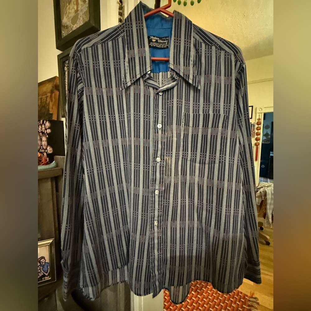 Men's Striped Blue Shirt